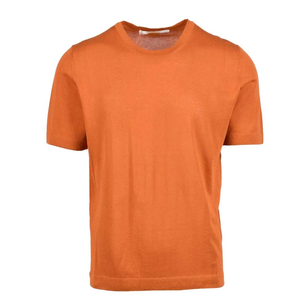 Hindustrie Katoenen Gebreide Top Orange Heren