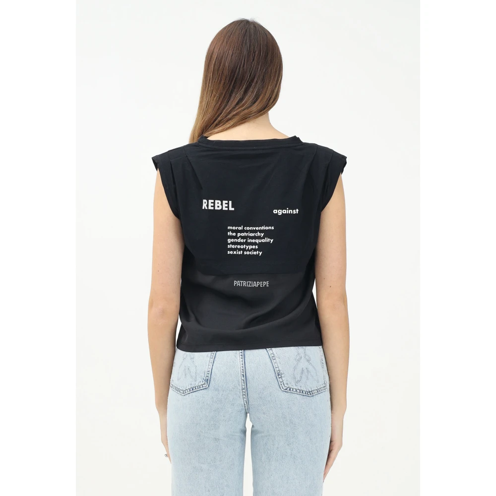 PATRIZIA PEPE Rebel tegen genderongelijkheid T-shirt Black Dames