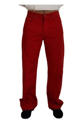 chic-red-cotton-denim-pants