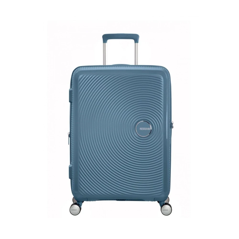 American Tourister Unisex Blue Expandable Soundbox Trolley With Tsa Lock - Cabin Bags - One Size - Suitcases
