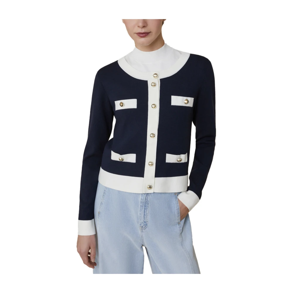 Pennyblack Viscose Vest Cardigan Blue Dames