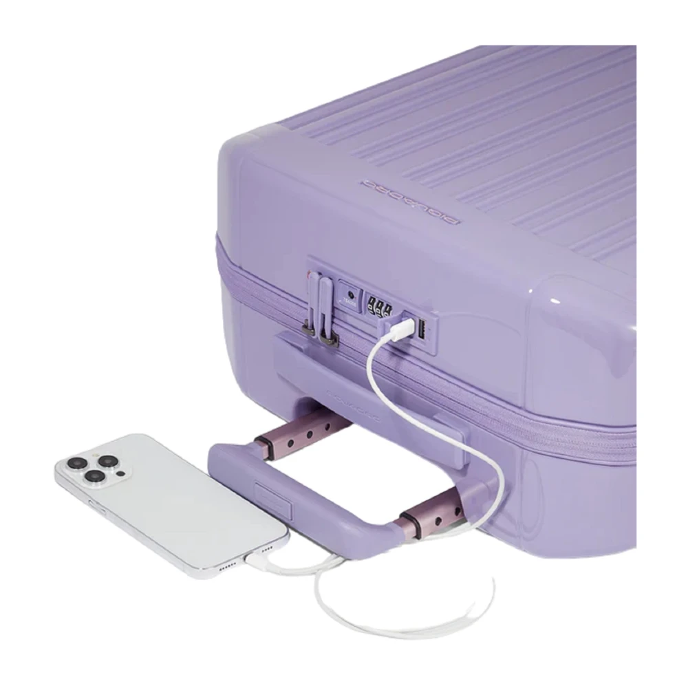 Piquadro Stevige Cabin Trolley met TSA-slot Purple Heren