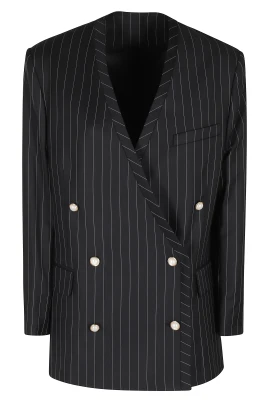 Pinstripe Ull Blazer Oversized Krageless
