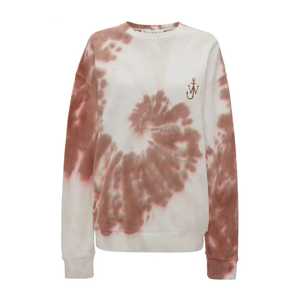 JW Anderson Bruine Tie Dye Sweater Katoen Jersey Brown Dames