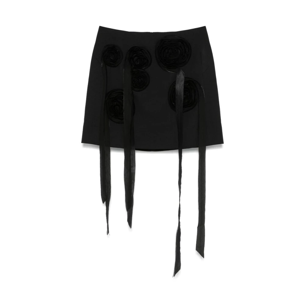 BAUM UND PFERDGARTEN Zwarte Rok met Bloemenapplicatie Black Dames