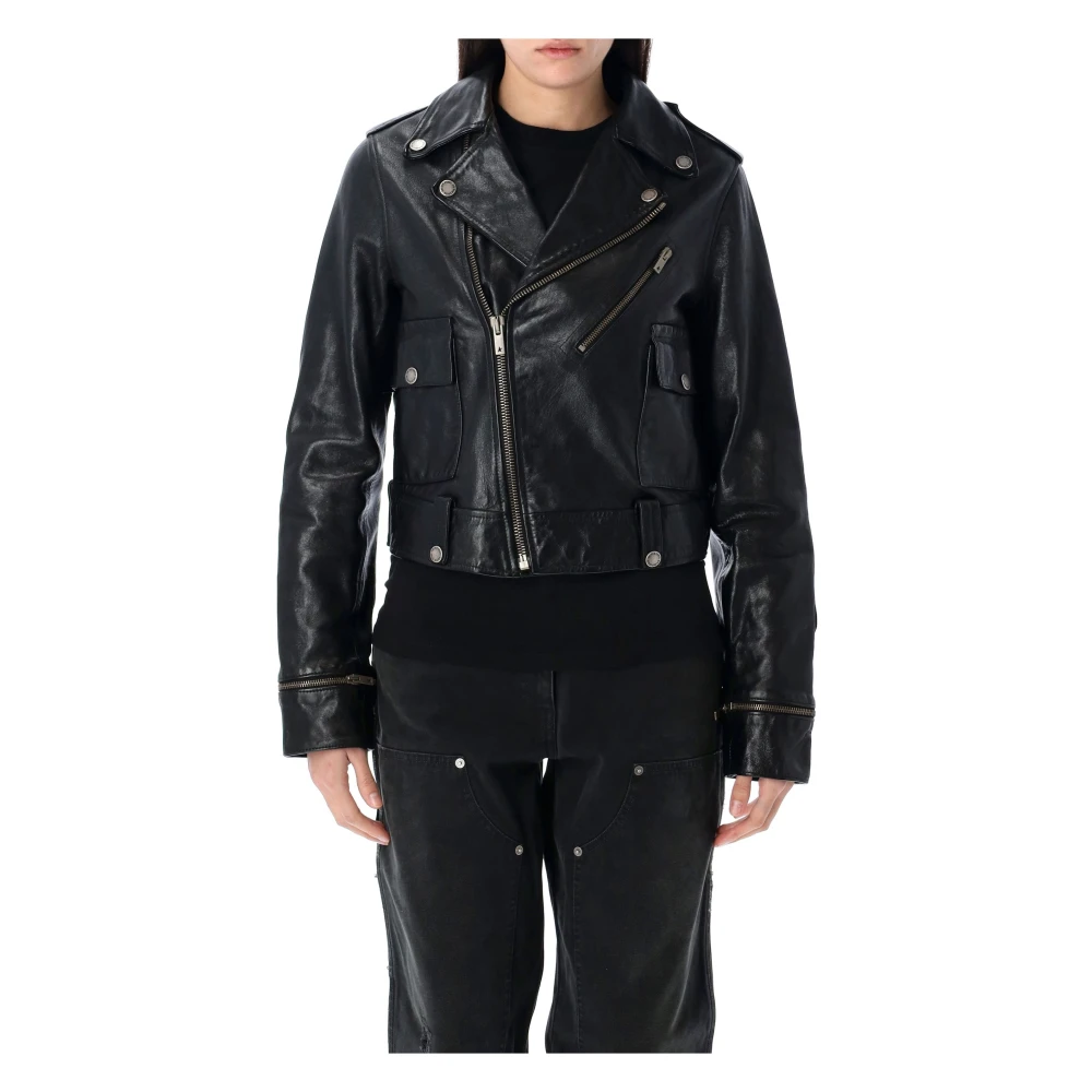 Golden Goose Leren Biker Jack Nevada Black Dames