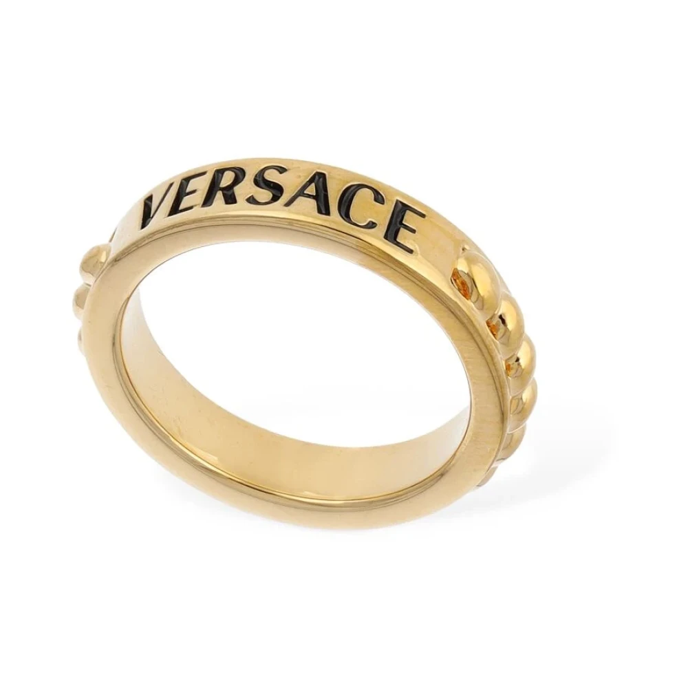 Metal Logo Ring Gold Made in Italy - Versace - Modalova
