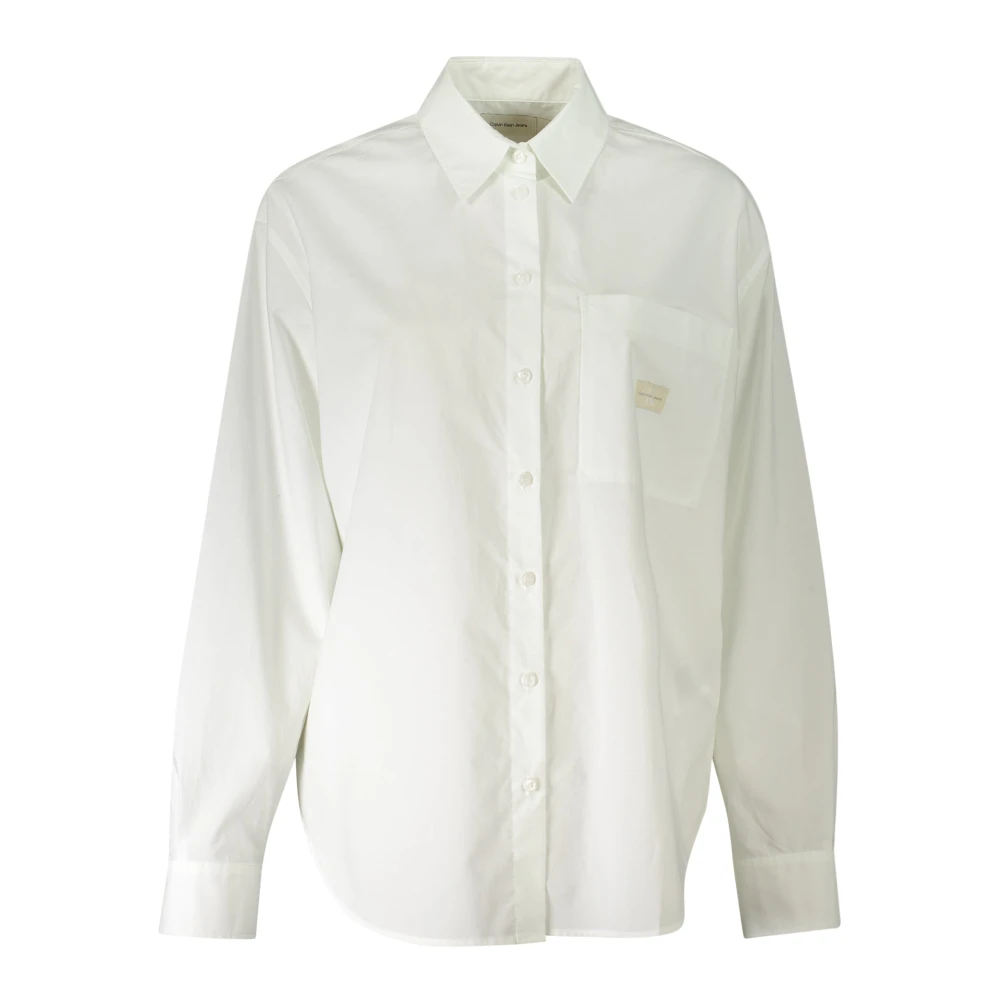 Calvin Klein Wit overhemd met lange mouwen Italiaanse stijl White Dames