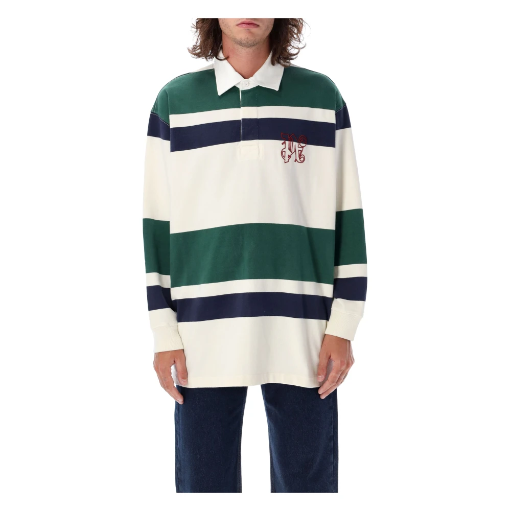 Palm Angels Monogram Rugby Polo Rood Aw23 Multicolor Heren
