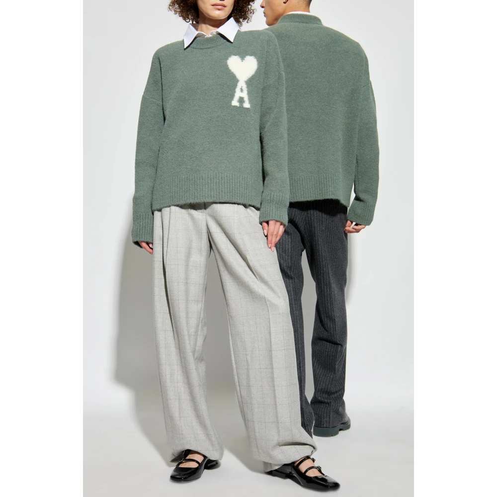 Ami Paris Trui met logo Green Dames