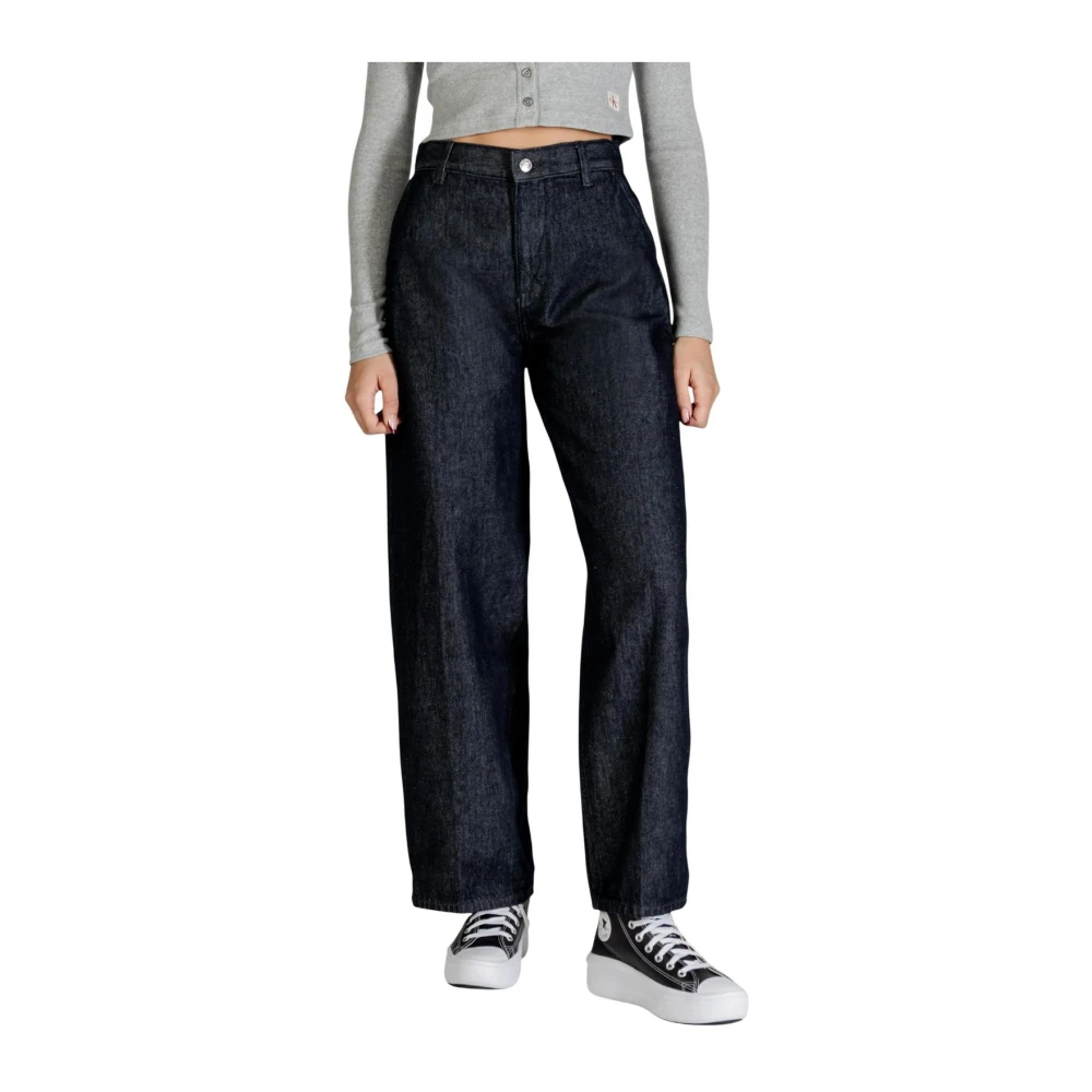 Calvin Klein Jeans High-Rise Skinny Fit Jeans With Pockets - Female - Wide Jeans - Blue - W28 - Jeans