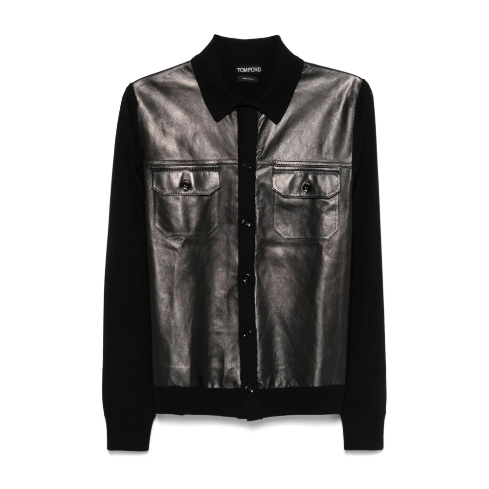 Tom Ford Gebreide trui met knopen Black Heren
