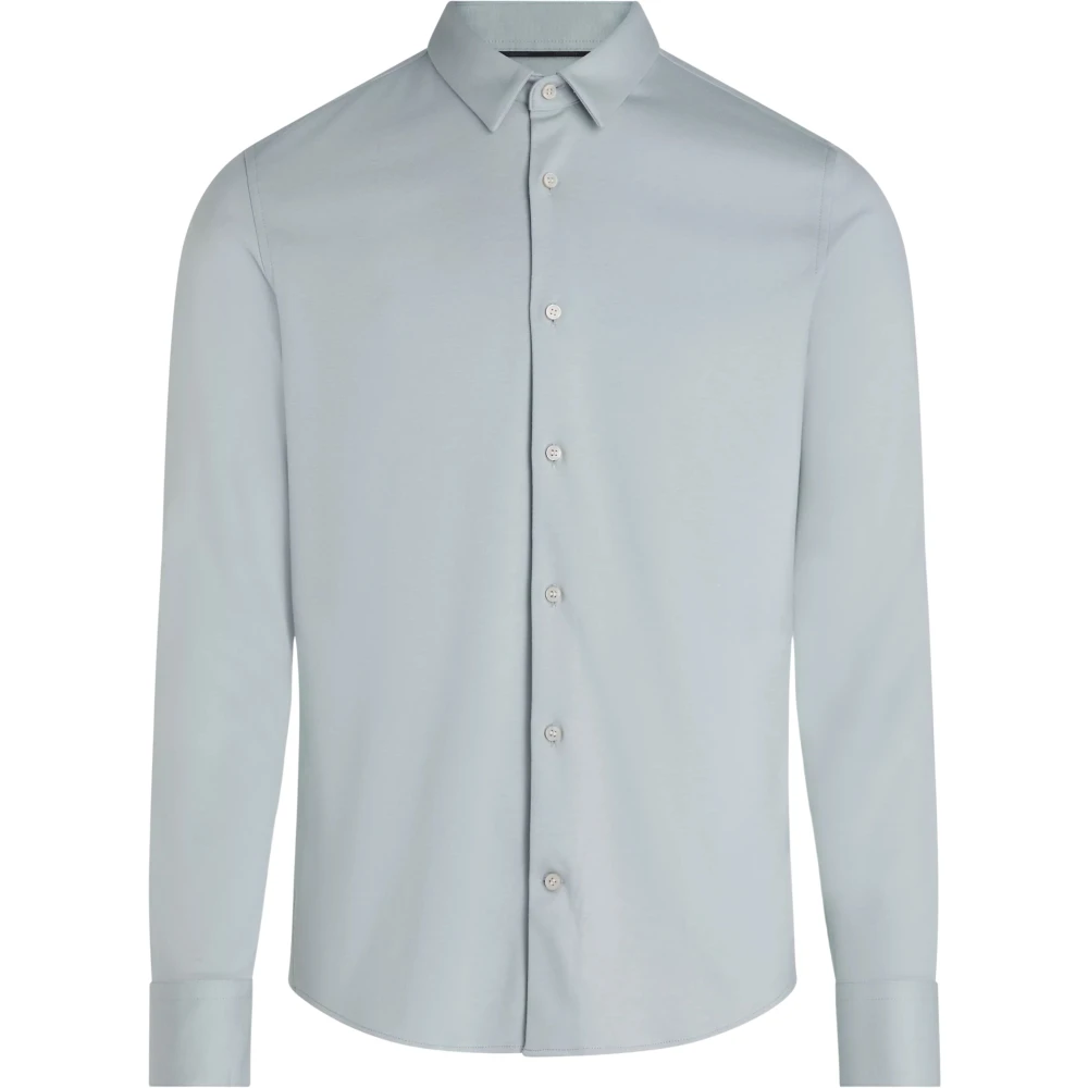 Calvin Klein Glad Katoenen Jersey Shirt Blue Heren