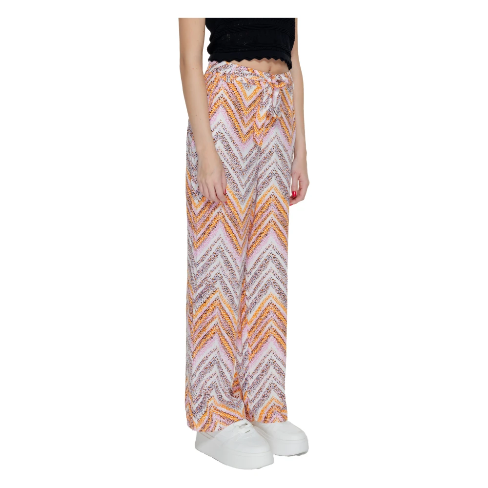 Only Stijlvolle Roze Bedrukte Kantbroek Multicolor Dames