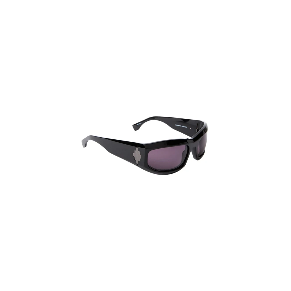 Marcelo Burlon Unisex Black Geometric Oval Sunglasses