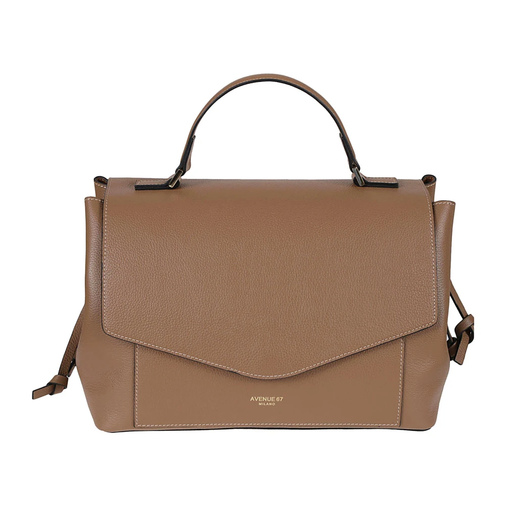 Avenue 67 Leren Handtas Gemaakt in Italië Brown Dames