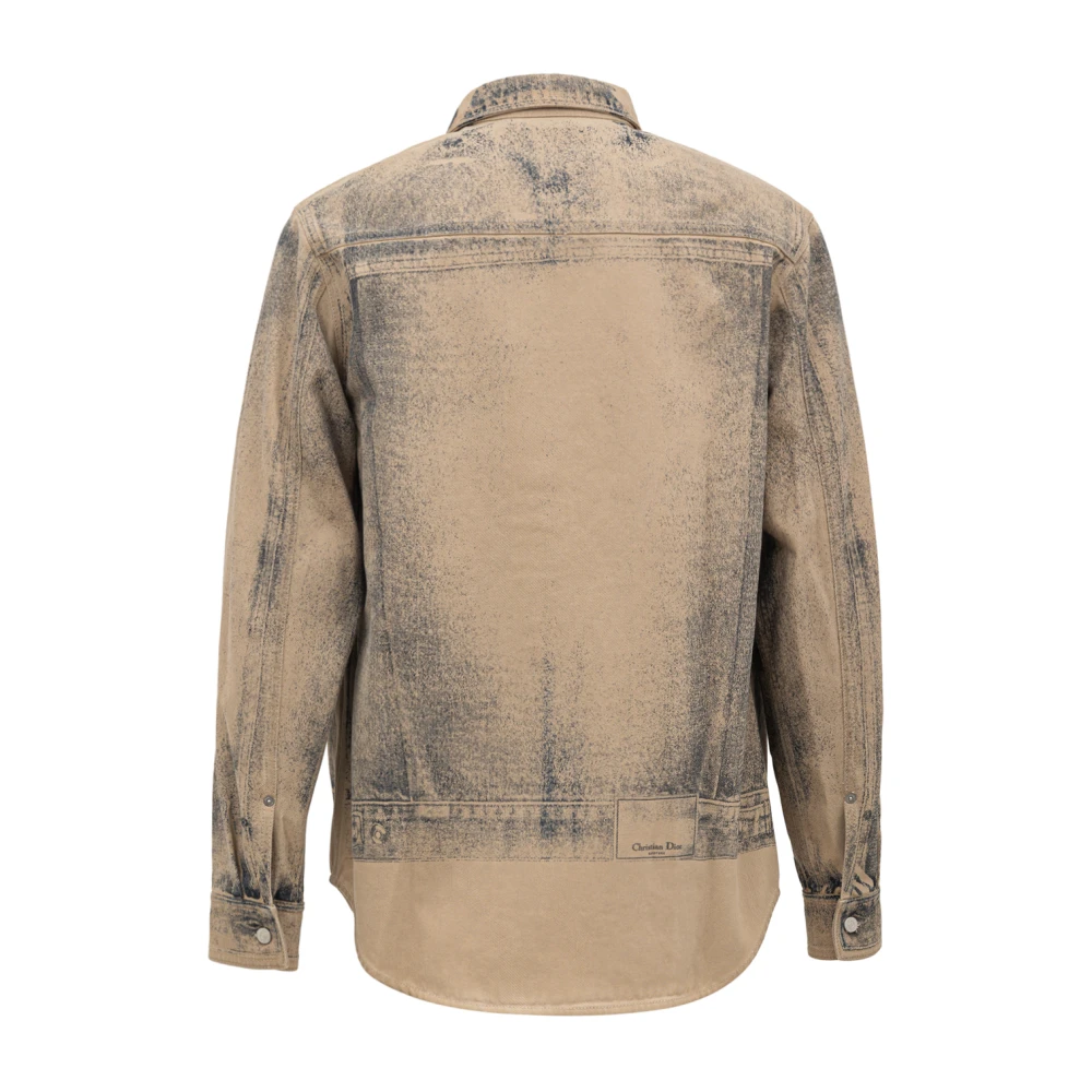 Dior All-Over Print Overshirt Casual Style Beige Heren