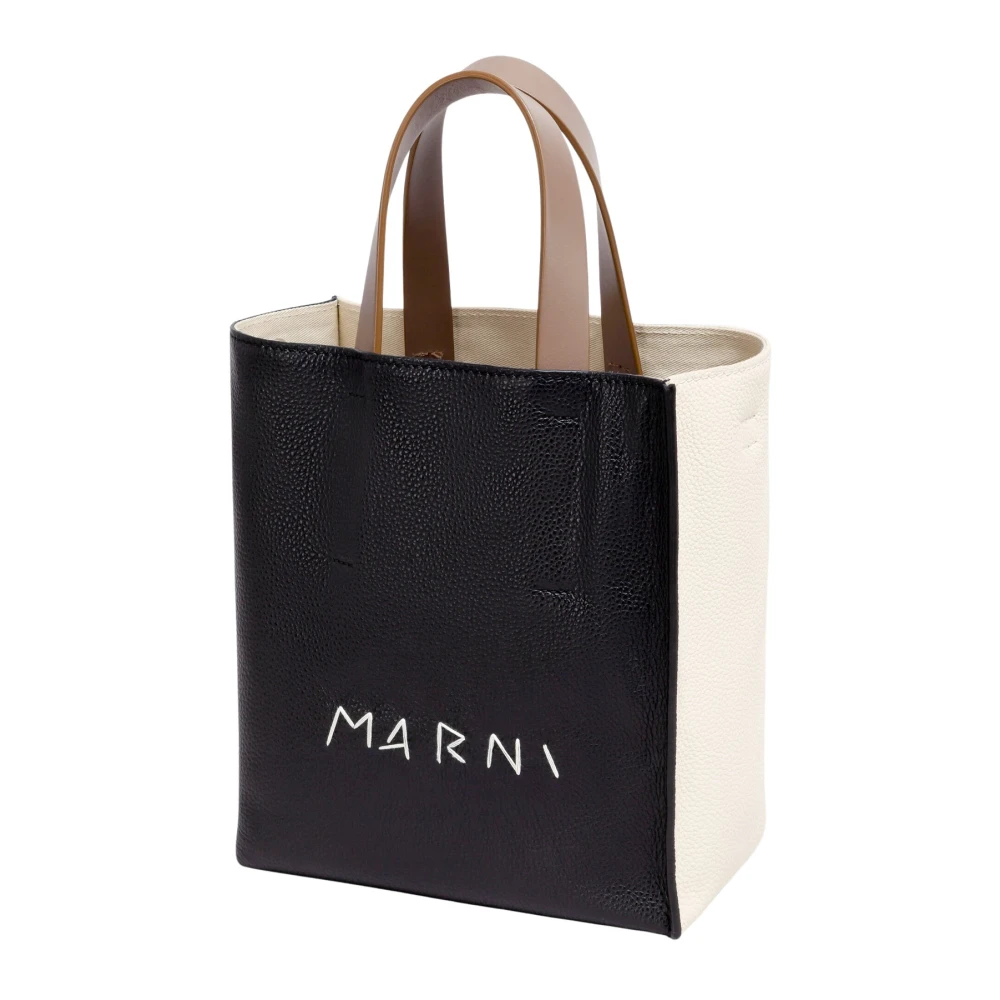 Marni Zachte Kleine Multicolor Leren Tas Black Dames