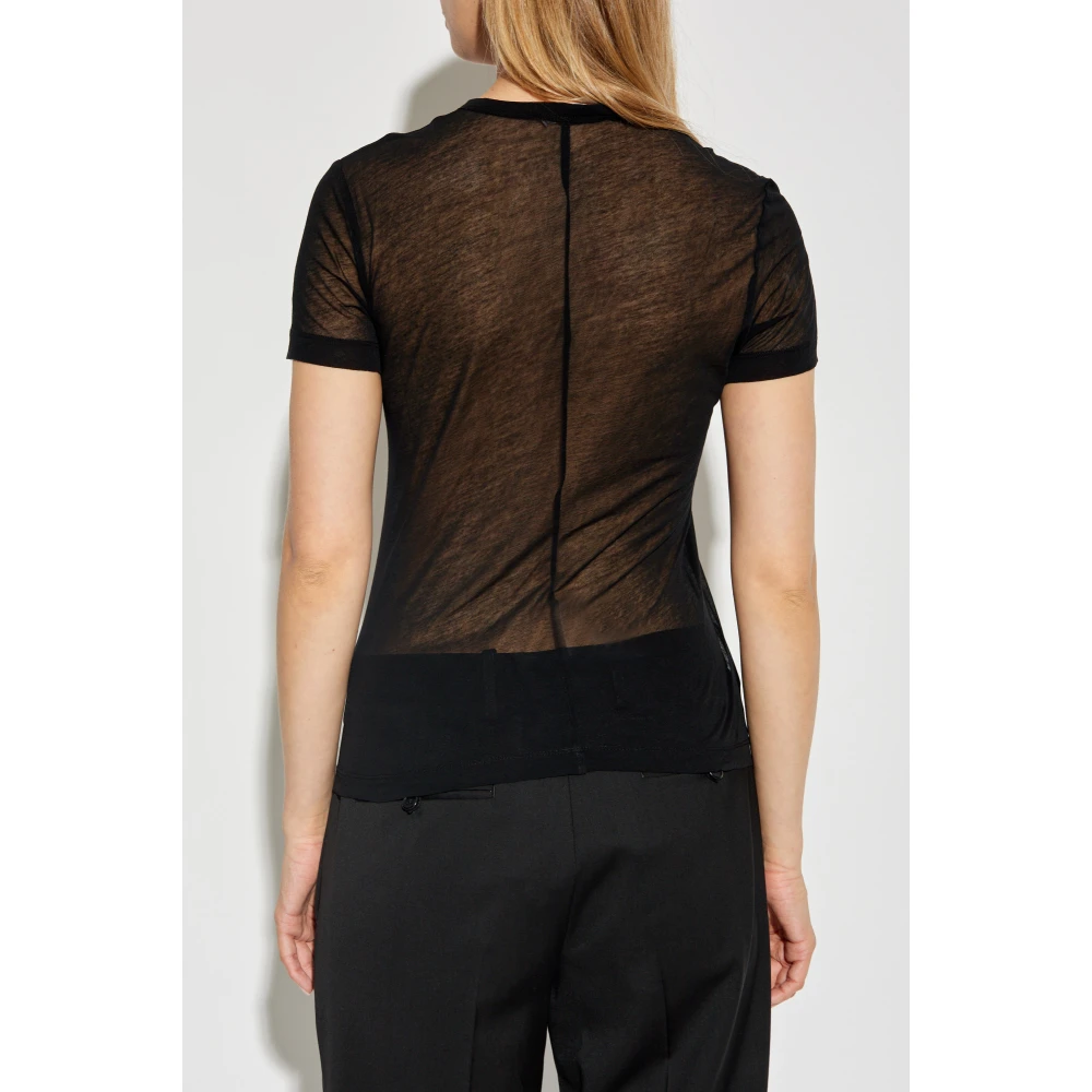 Helmut Lang Transparante T-shirt Black Dames