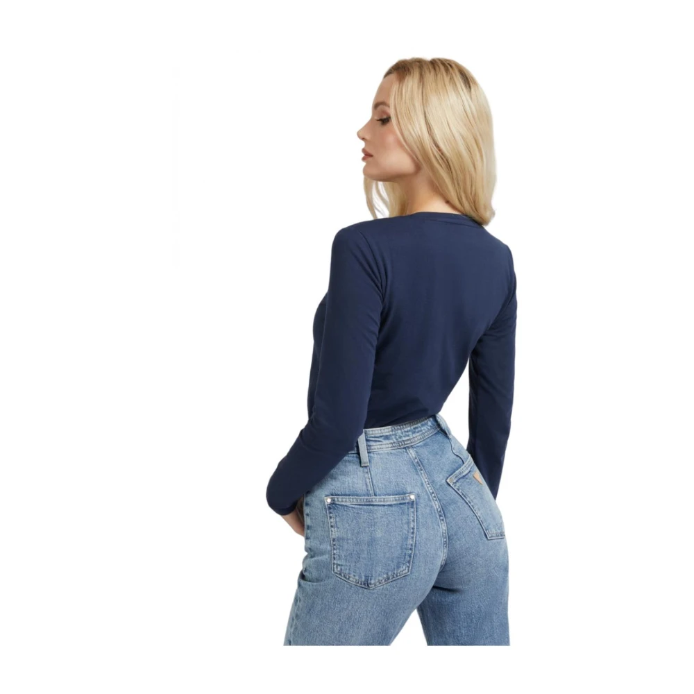 Guess Katoenen T-shirt Blue Dames