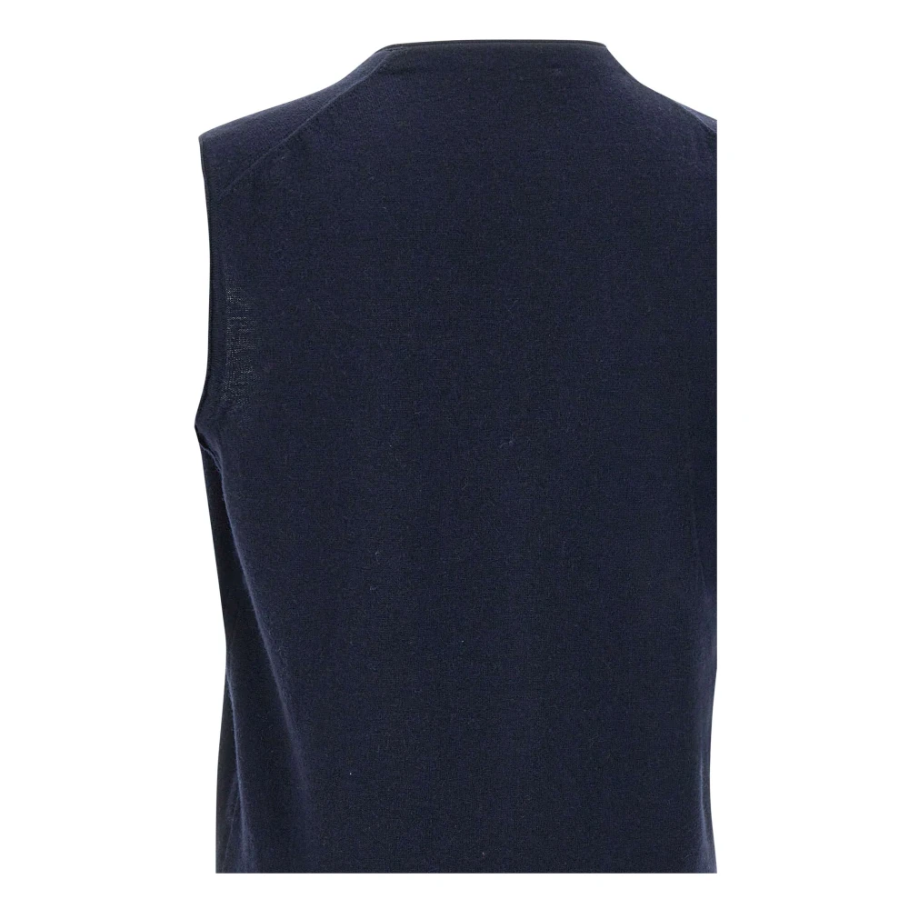Kangra Navy Blauw Wollen Vest V-Hals Blue Heren