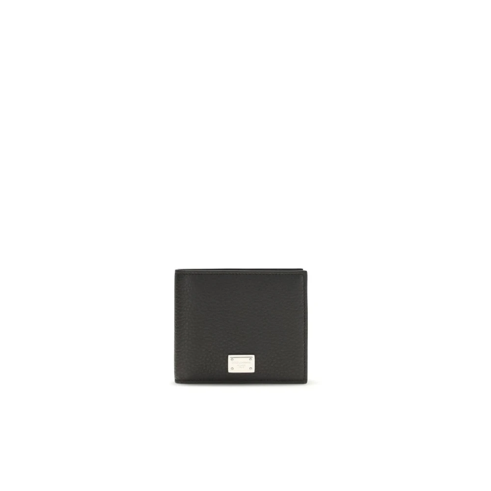 Dolce & Gabbana Calfskin Bifold Wallet With Logo Tag - Male - Wallets & Cardholders - Black - One Size - Accessories - Image 1