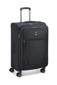 Delsey Helium DLX Utvidbar Mellomstor Koffert Med 4 Hjul 3,8 kg Svart