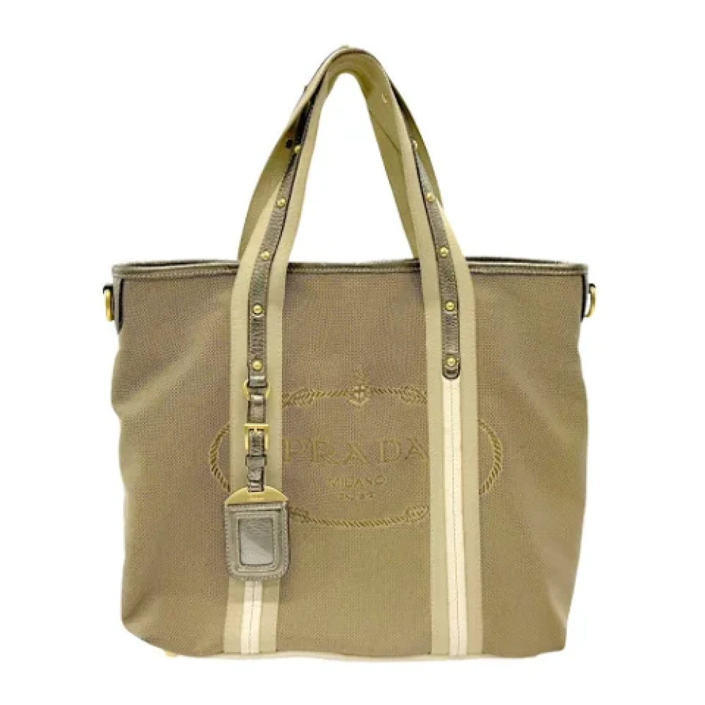 Prada Vintage Pre-owned Canvas prada-bags Brown Dames