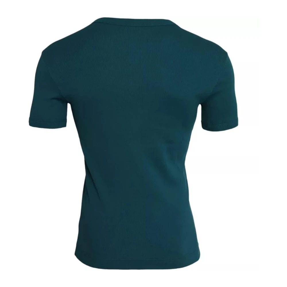Dolce & Gabbana Korte Mouw Katoenen T-shirt Blauw Groen Blue Heren