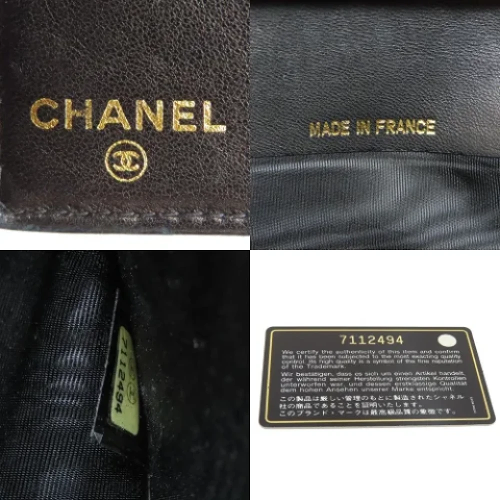 Chanel Vintage Pre-owned Leather wallets Black Dames