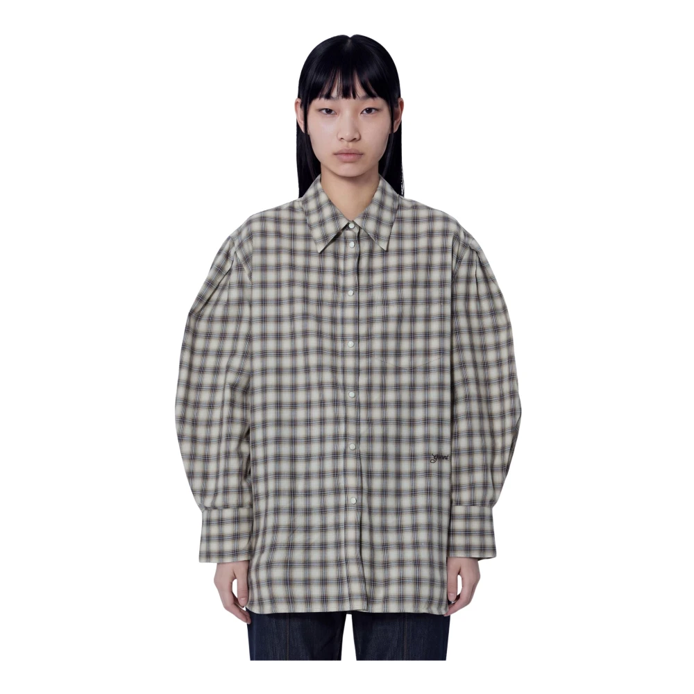Ganni Donna Camicia In Flanella Di Cotone A Quadri Marrone It Taglia 44- Mytheresa - Immagine 4