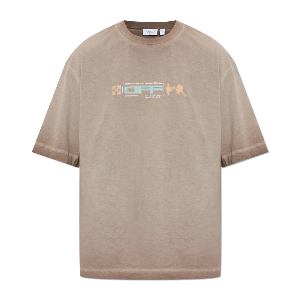 Off White Uomo Marrone Top, L, New,