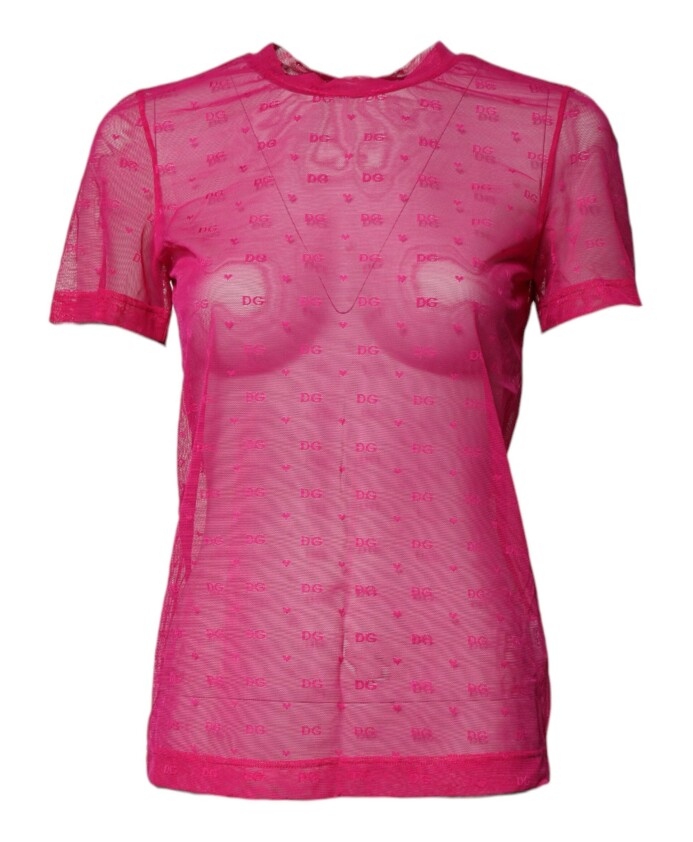 haut-rose-en-nylon-transparent-a-manches-courtes