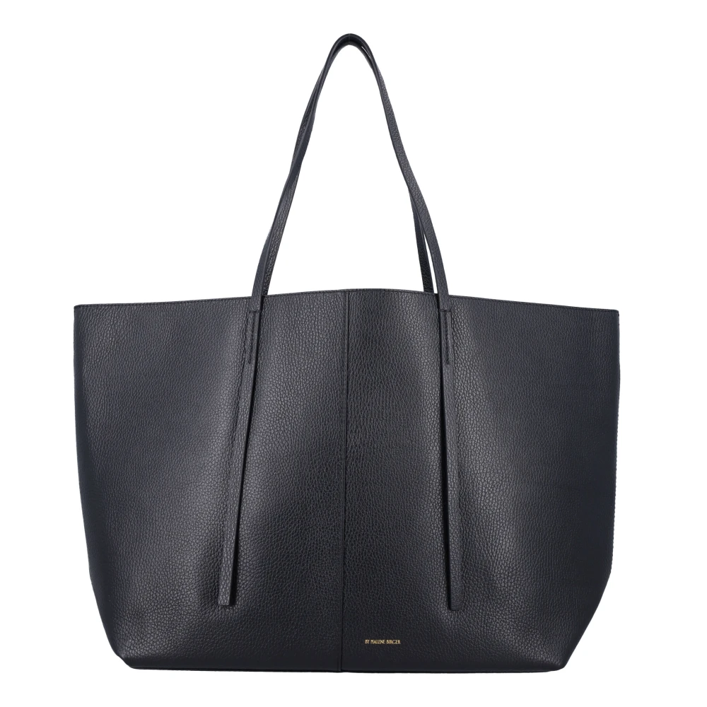 By Malene Birger Zwarte Leren Tote Tas By Herenne Birger Black Dames