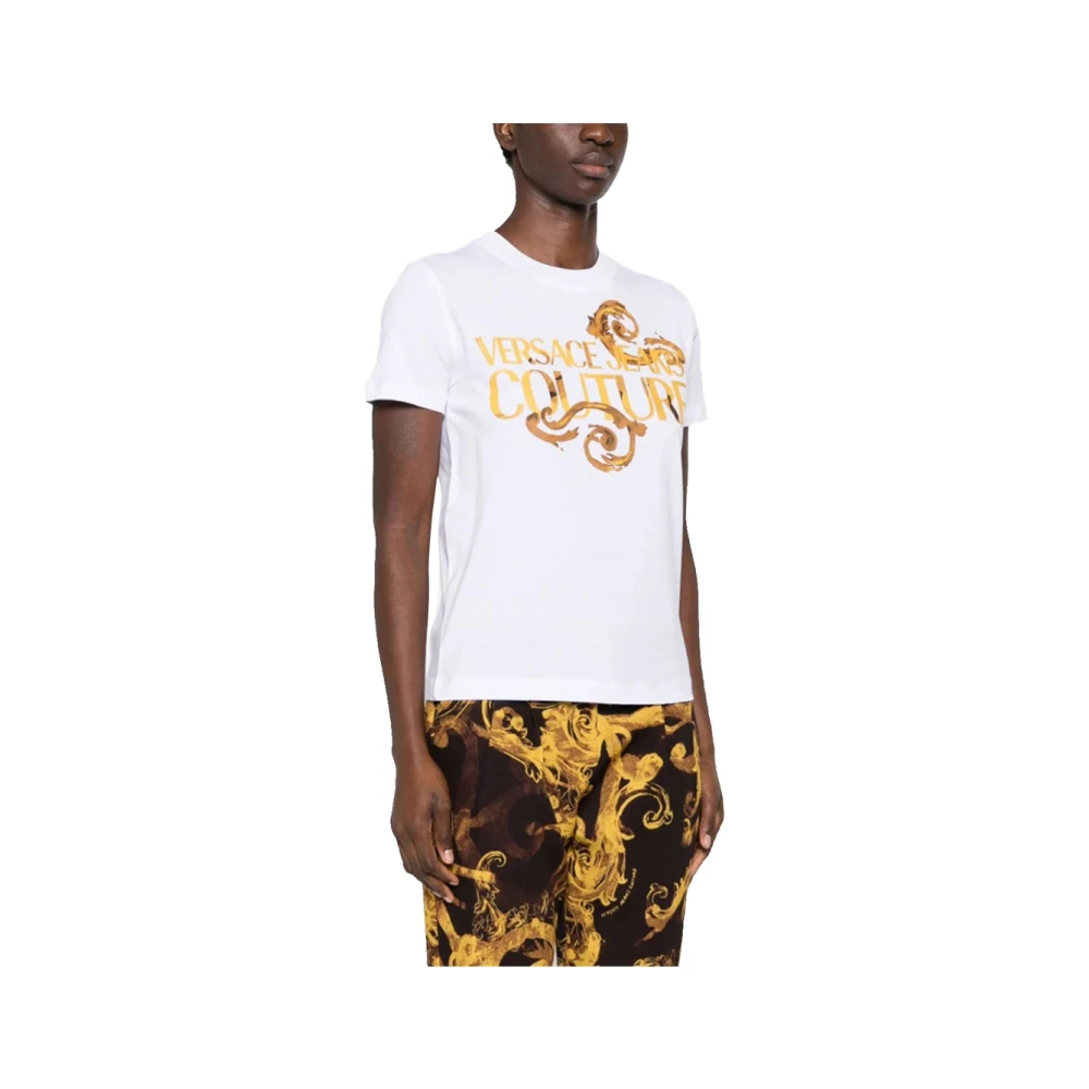 Versace Jeans Couture Stijlvolle witte T-shirt en Polo White Dames