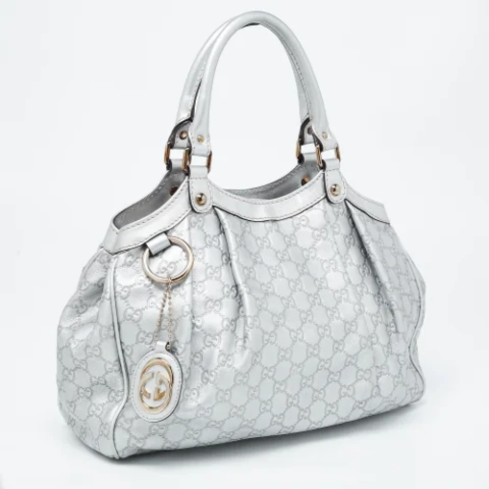 Gucci Vintage Pre-owned Leather gucci-bags Gray Dames