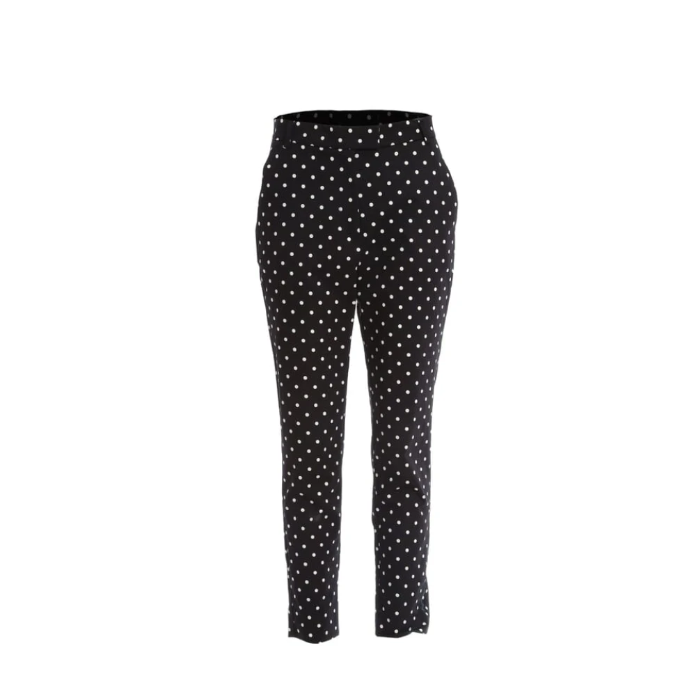 Fracomina Polka Dot Slim Broek Black Dames