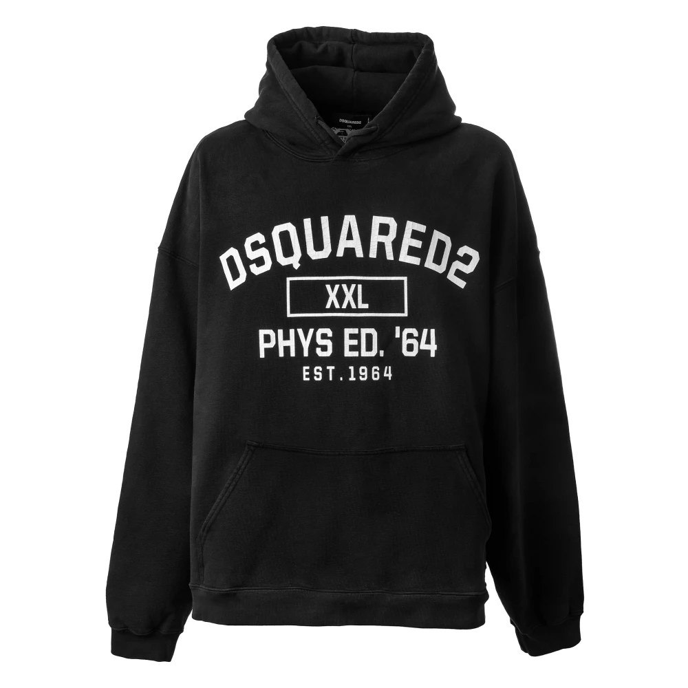 Dsquared2 Men's Black Hoodies,, Hoodie With Hood Extra Large