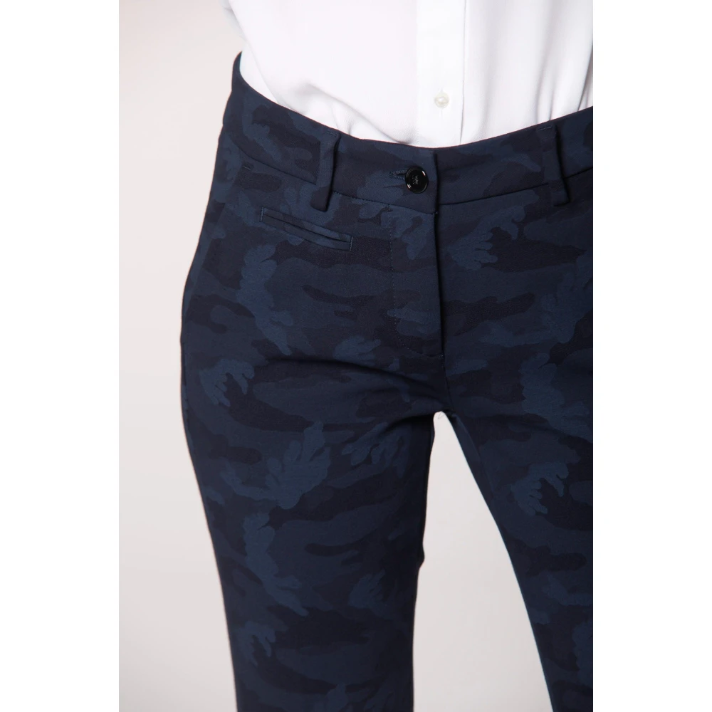 Mason's Camouflage Slim Chino Broek Blue Dames