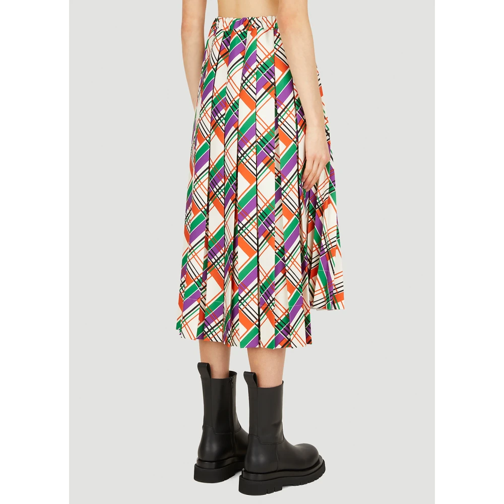 Plan C Geruite Geplooide Rok Multicolor Dames