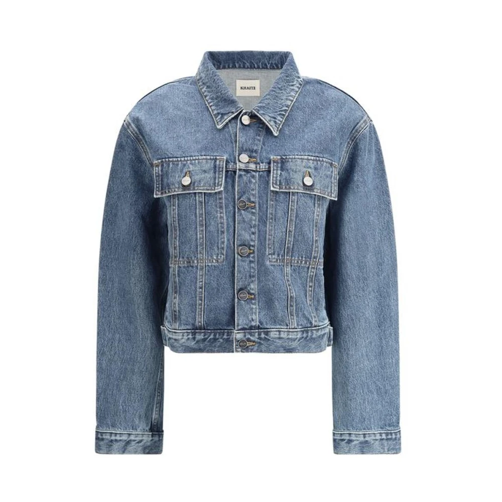 Khaite Klassieke Denimjas Paneelconstructie Blue Dames
