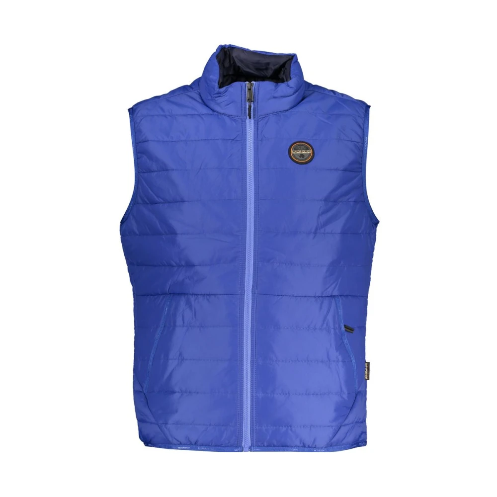 Napapijri Men's Blue Sleek Sleeveless Jacket With Contrast Details