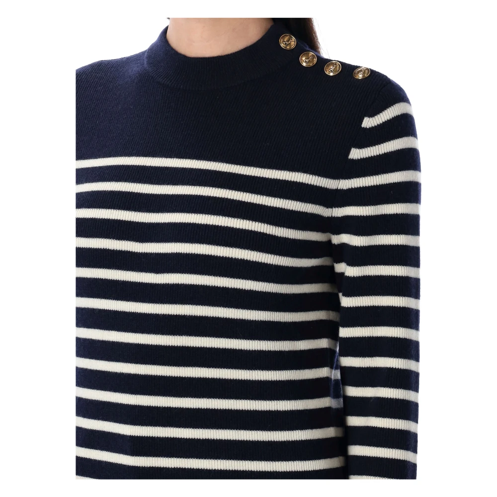 Chloé Gestreepte Sailor Sweater Blauw Wit Blue Dames