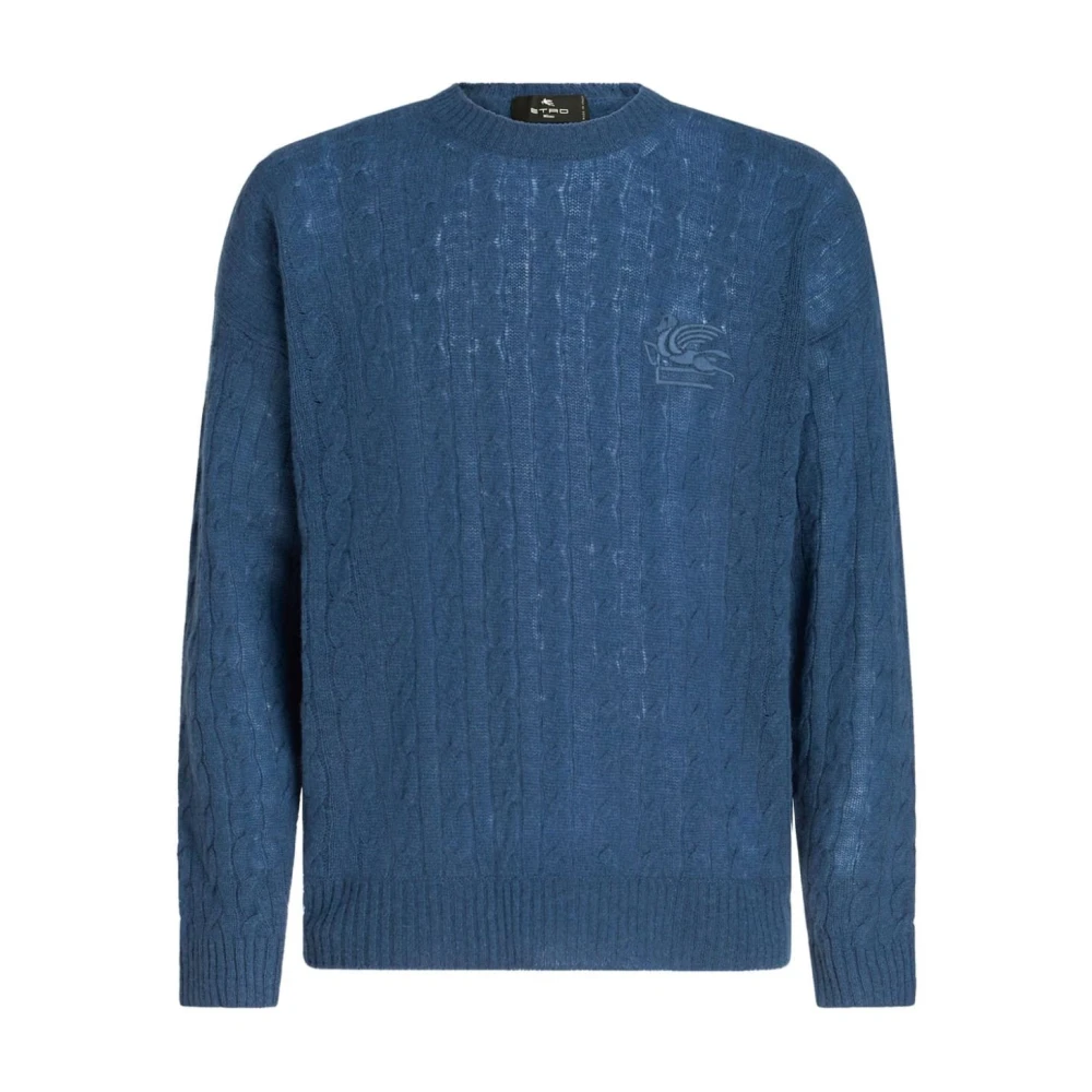 Etro Men's Blue C-Neck Jumper - Round-Neck Knitwear - Xl - Knitwear