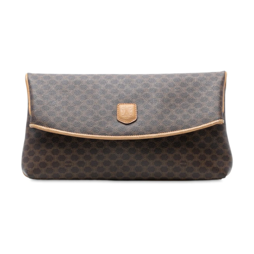 Celine Vintage Women's Brown Vintage Clutches, One Size, Pre-Owned Printed Pouch