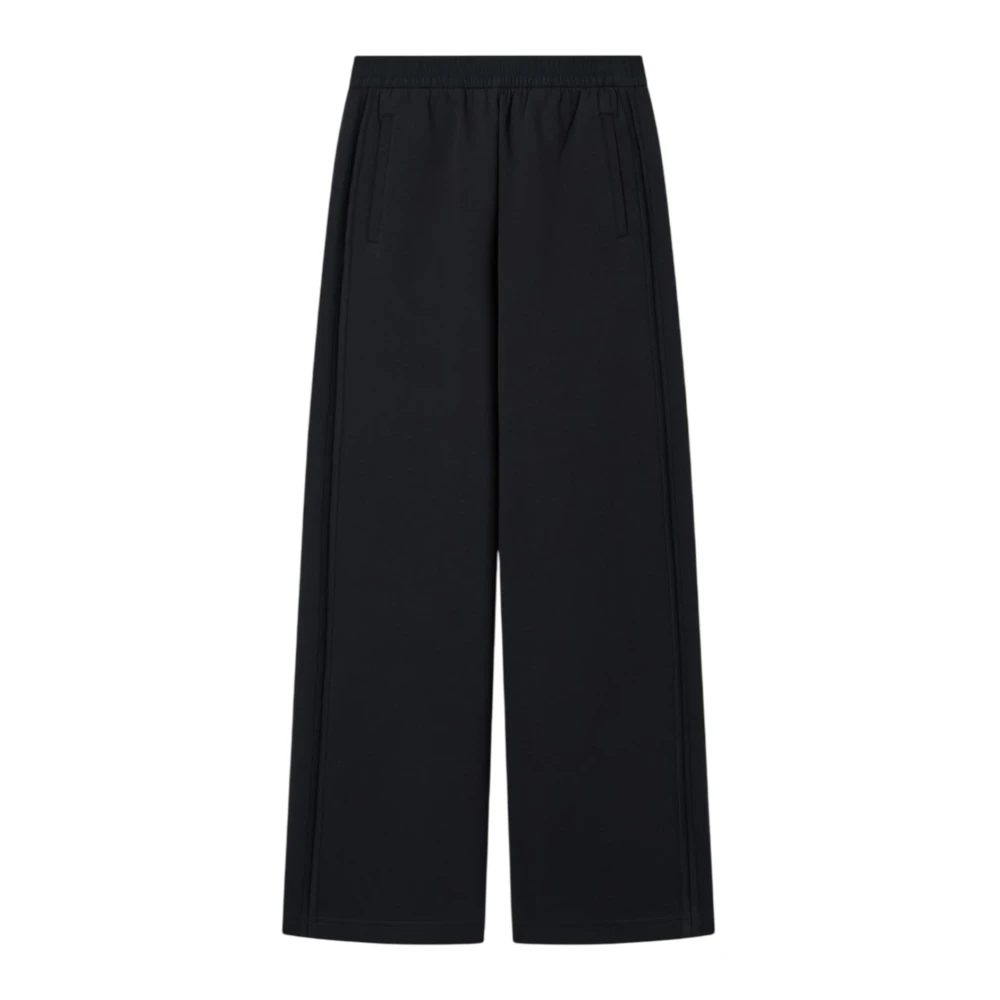 Emporio Armani Vrouw Zwart Broeken Dames, S, Nylon, Wide Broeken