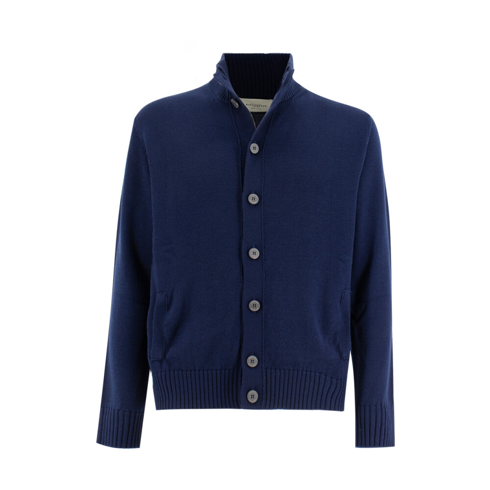 Ballantyne high-neck wool cardigan - Blue