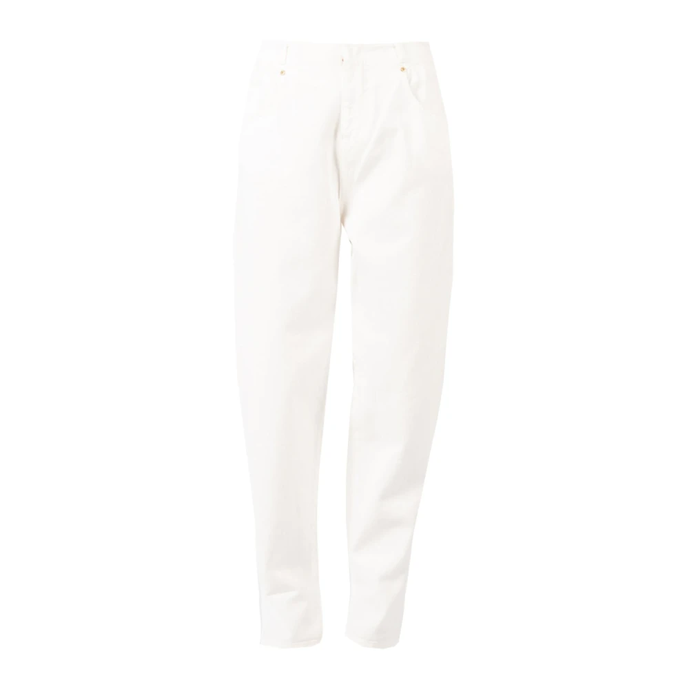 Pinko Loszittende Hoge Taille Skinny Jeans White Dames