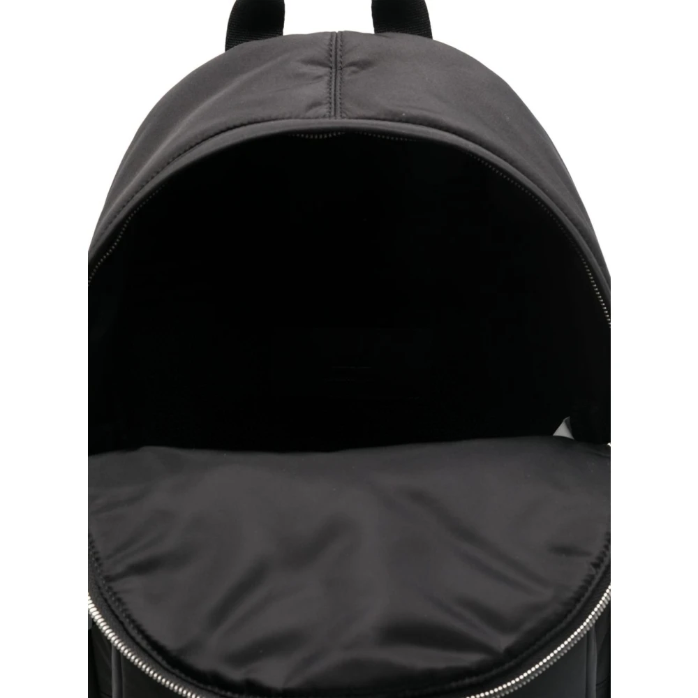 Ami Paris Zwarte Stijlvolle Rugzak met Ritssluiting Black Heren