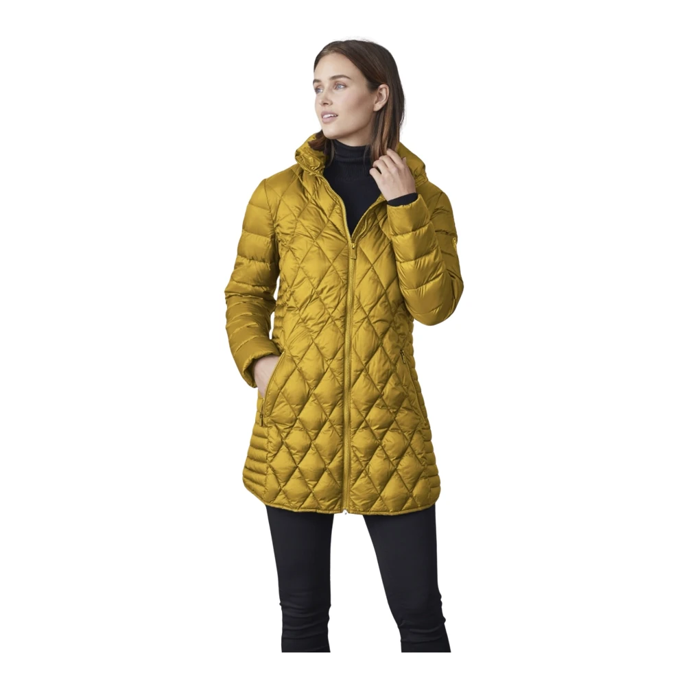 Junge Quiltad Övergångsjacka Modern Fit Dijon Yellow, Dam